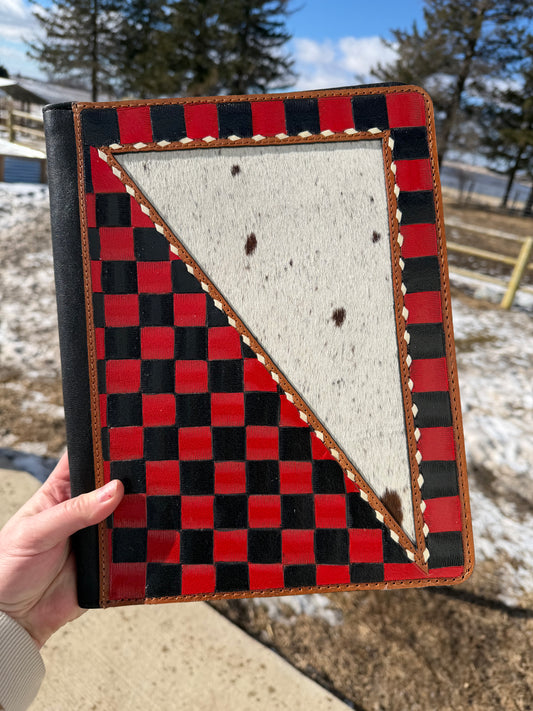 Checkered Leather Planner